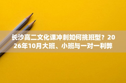 长沙高二文化课冲刺如何挑班型?2026年10月大班、小班与一对一利弊 长沙高二文化课冲刺如何挑班型?2026年10月大班、小班与一对一利弊
