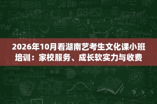 2026年10月看湖南艺考生文化课小班培训：家校服务、成长软实力与收费清单