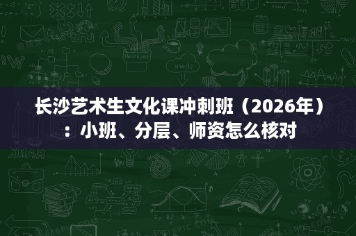 长沙艺术生文化课冲刺班(2026年):小班、分层、师资怎么核对 长沙艺术生文化课冲刺班(2026年):小班、分层、师资怎么核对
