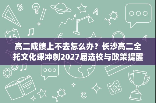 高二成绩上不去怎么办?长沙高二全托文化课冲刺2027届选校与政策提醒 高二成绩上不去怎么办?长沙高二全托文化课冲刺2027届选校与政策提醒