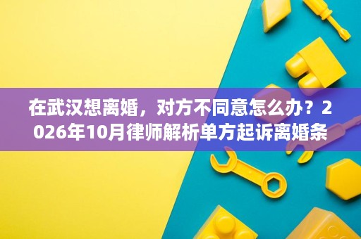 在武汉想离婚，对方不同意怎么办？2026年10月律师解析单方起诉离婚条件与证据要点