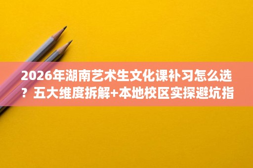 2026年湖南艺术生文化课补习怎么选？五大维度拆解+本地校区实探避坑指南