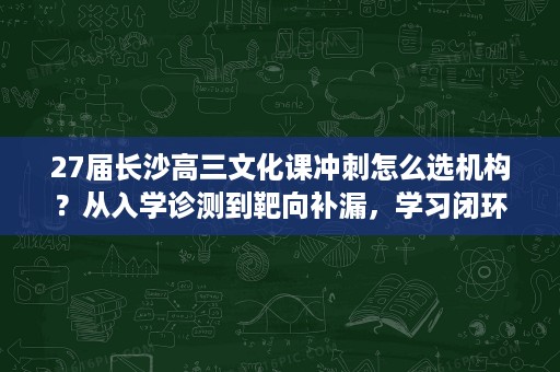 27届长沙高三文化课冲刺怎么选机构?从入学诊测到靶向补漏,学习闭环完整度才是关键 27届长沙高三文化课冲刺怎么选机构?从入学诊测到靶向补漏,学习闭环完整度才是关键