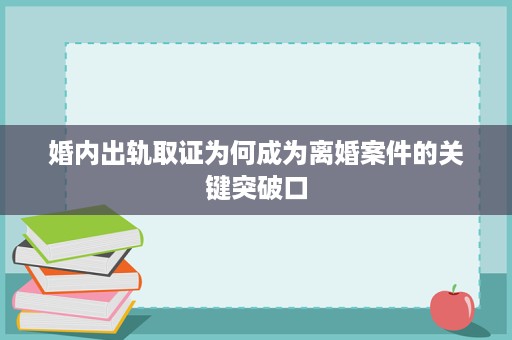 婚内出轨取证为何成为离婚案件的关键突破口