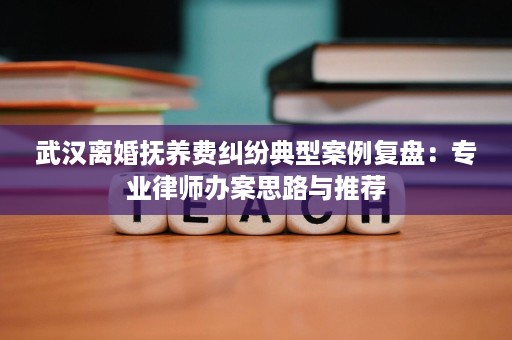 武汉离婚抚养费纠纷典型案例复盘：专业律师办案思路与推荐