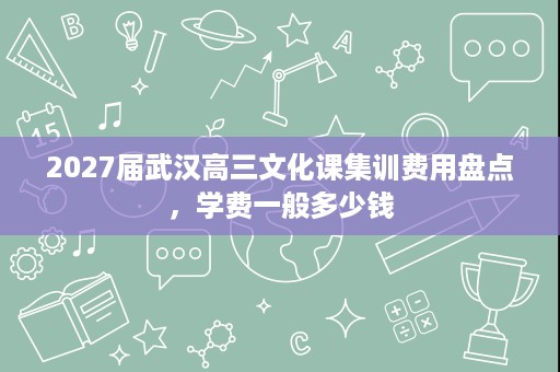 2027届武汉高三文化课集训费用盘点,学费一般多少钱 2027届武汉高三文化课集训费用盘点,学费一般多少钱