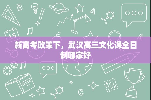 新高考政策下,武汉高三文化课全日制哪家好 新高考政策下,武汉高三文化课全日制哪家好