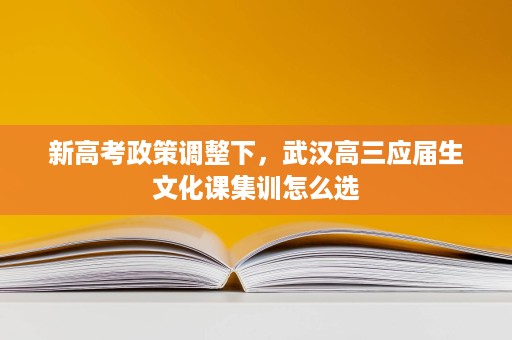 新高考政策调整下,武汉高三应届生文化课集训怎么选 新高考政策调整下,武汉高三应届生文化课集训怎么选