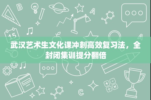 武汉艺术生文化课冲刺高效复习法,全封闭集训提分翻倍 武汉艺术生文化课冲刺高效复习法,全封闭集训提分翻倍