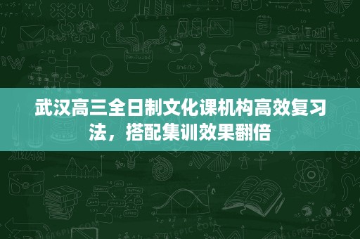 武汉高三全日制文化课机构高效复习法,搭配集训效果翻倍 武汉高三全日制文化课机构高效复习法,搭配集训效果翻倍