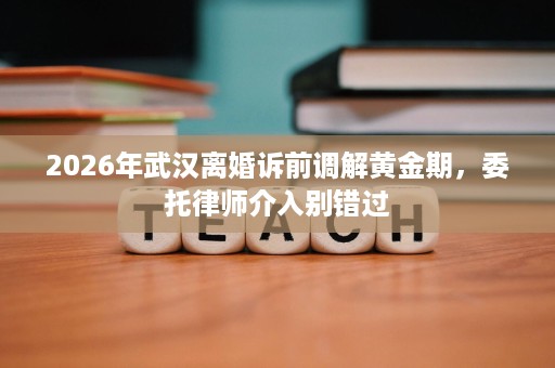 2026年武汉离婚诉前调解黄金期,委托律师介入别错过 2026年武汉离婚诉前调解黄金期,委托律师介入别错过
