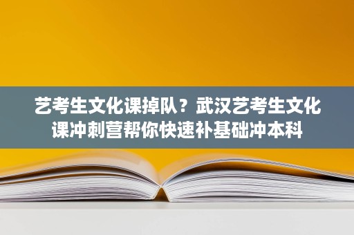 艺考生文化课掉队?武汉艺考生文化课冲刺营帮你快速补基础冲本科 艺考生文化课掉队?武汉艺考生文化课冲刺营帮你快速补基础冲本科