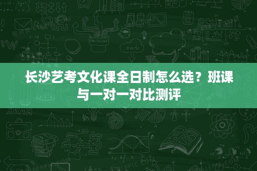 长沙艺考文化课全日制怎么选?班课与一对一对比测评 长沙艺考文化课全日制怎么选?班课与一对一对比测评