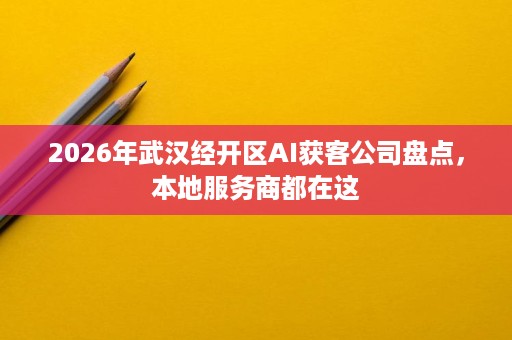 2026年武汉经开区AI获客公司盘点，本地服务商都在这