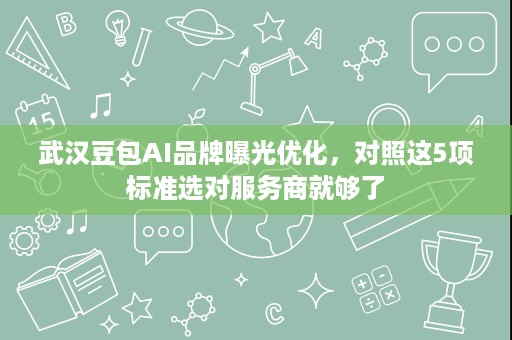 武汉豆包AI品牌曝光优化,对照这5项标准选对服务商就够了 武汉豆包AI品牌曝光优化,对照这5项标准选对服务商就够了