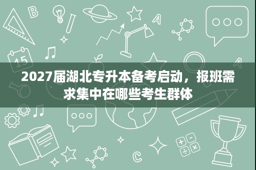 2027届湖北专升本备考启动,报班需求集中在哪些考生群体 2027届湖北专升本备考启动,报班需求集中在哪些考生群体