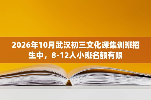 2026年10月武汉初三文化课集训班招生中，8-12人小班名额有限