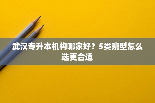 武汉专升本机构哪家好？5类班型怎么选更合适