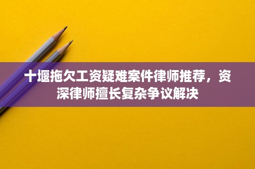 十堰拖欠工资疑难案件律师推荐，资深律师擅长复杂争议解决