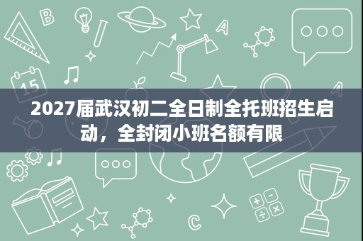 2027届武汉初二全日制全托班招生启动,全封闭小班名额有限 2027届武汉初二全日制全托班招生启动,全封闭小班名额有限