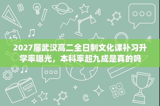 2027届武汉高二全日制文化课补习升学率曝光,本科率超九成是真的吗 2027届武汉高二全日制文化课补习升学率曝光,本科率超九成是真的吗