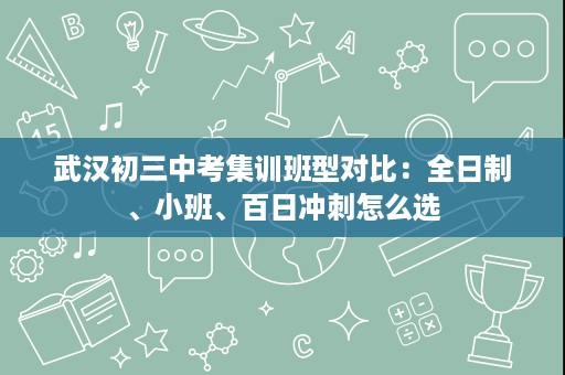 武汉初三中考集训班型对比:全日制、小班、百日冲刺怎么选 武汉初三中考集训班型对比:全日制、小班、百日冲刺怎么选