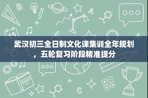 武汉初三全日制文化课集训全年规划,五轮复习阶段精准提分 武汉初三全日制文化课集训全年规划,五轮复习阶段精准提分