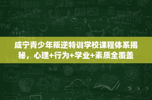 咸宁青少年叛逆特训学校课程体系揭秘,心理+行为+学业+素质全覆盖 咸宁青少年叛逆特训学校课程体系揭秘,心理+行为+学业+素质全覆盖