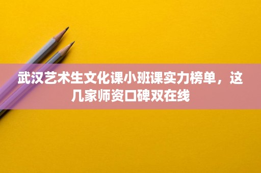 武汉艺术生文化课小班课实力榜单,这几家师资口碑双在线 武汉艺术生文化课小班课实力榜单,这几家师资口碑双在线