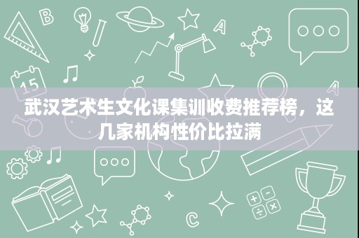 武汉艺术生文化课集训收费推荐榜，这几家机构性价比拉满