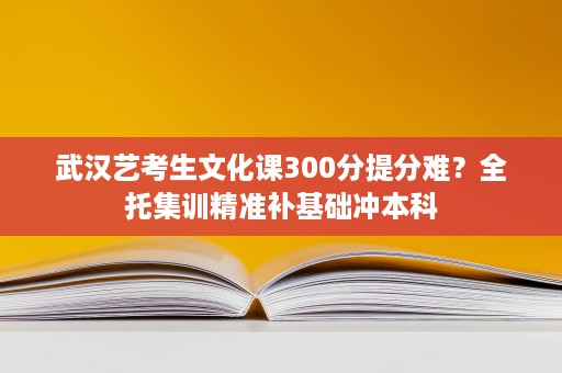 武汉艺考生文化课300分提分难？全托集训精准补基础冲本科