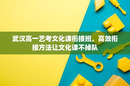 武汉高一艺考文化课衔接班，高效衔接方法让文化课不掉队