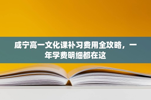 咸宁高一文化课补习费用全攻略,一年学费明细都在这 咸宁高一文化课补习费用全攻略,一年学费明细都在这