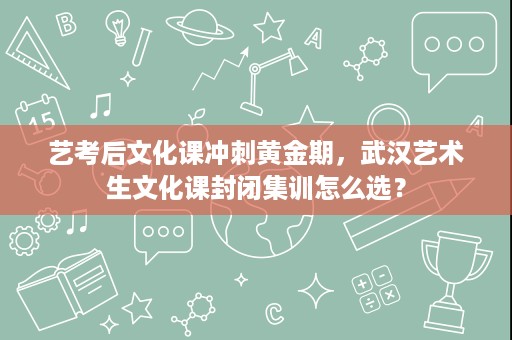 艺考后文化课冲刺黄金期,武汉艺术生文化课封闭集训怎么选? 艺考后文化课冲刺黄金期,武汉艺术生文化课封闭集训怎么选?