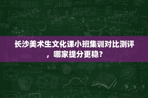 长沙美术生文化课小班集训对比测评,哪家提分更稳? 长沙美术生文化课小班集训对比测评,哪家提分更稳?
