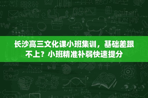 长沙高三文化课小班集训,基础差跟不上?小班精准补弱快速提分 长沙高三文化课小班集训,基础差跟不上?小班精准补弱快速提分