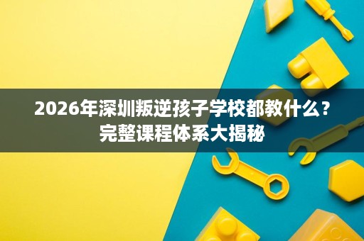 2026年深圳叛逆孩子学校都教什么?完整课程体系大揭秘 2026年深圳叛逆孩子学校都教什么?完整课程体系大揭秘