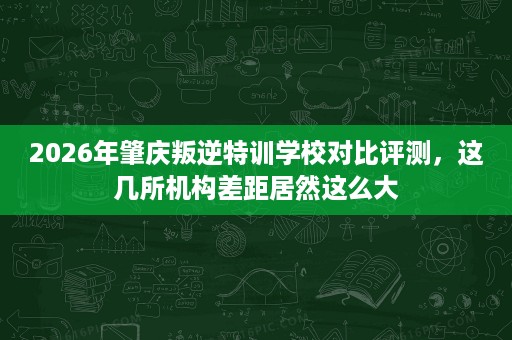 2026年肇庆叛逆特训学校对比评测,这几所机构差距居然这么大 2026年肇庆叛逆特训学校对比评测,这几所机构差距居然这么大