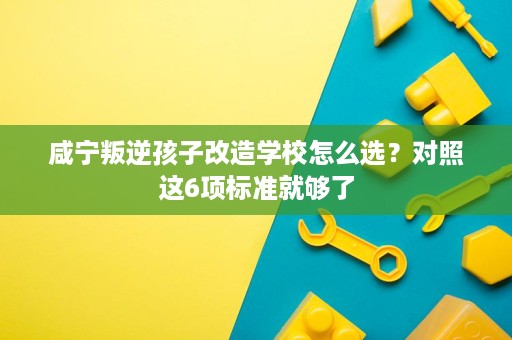 咸宁叛逆孩子改造学校怎么选？对照这6项标准就够了