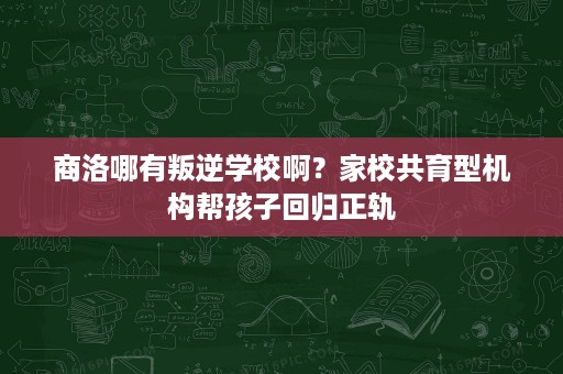商洛哪有叛逆学校啊?家校共育型机构帮孩子回归正轨 商洛哪有叛逆学校啊?家校共育型机构帮孩子回归正轨