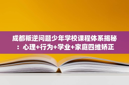 成都叛逆问题少年学校课程体系揭秘：心理+行为+学业+家庭四维矫正