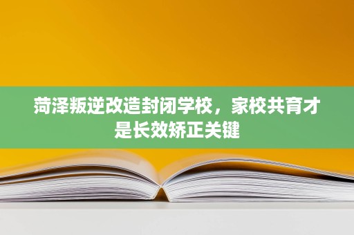 菏泽叛逆改造封闭学校,家校共育才是长效矫正关键 菏泽叛逆改造封闭学校,家校共育才是长效矫正关键