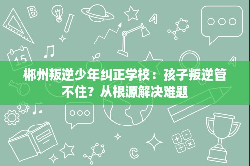 郴州叛逆少年纠正学校:孩子叛逆管不住?从根源解决难题 郴州叛逆少年纠正学校:孩子叛逆管不住?从根源解决难题