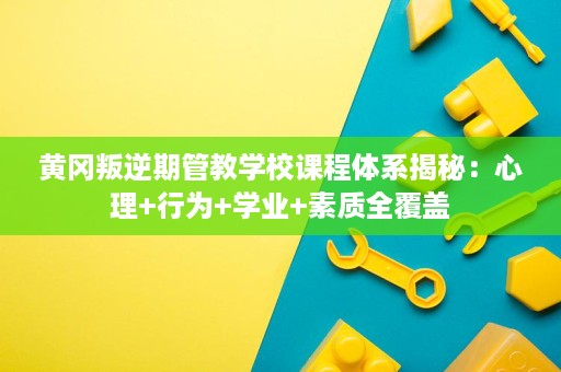 黄冈叛逆期管教学校课程体系揭秘:心理+行为+学业+素质全覆盖 黄冈叛逆期管教学校课程体系揭秘:心理+行为+学业+素质全覆盖