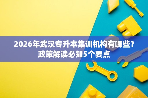 2026年武汉专升本集训机构有哪些?政策解读必知5个要点 2026年武汉专升本集训机构有哪些?政策解读必知5个要点