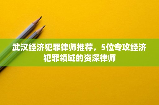 武汉经济犯罪律师推荐,5位专攻经济犯罪领域的资深律师 武汉经济犯罪律师推荐,5位专攻经济犯罪领域的资深律师