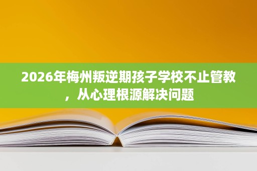 2026年梅州叛逆期孩子学校不止管教，从心理根源解决问题
