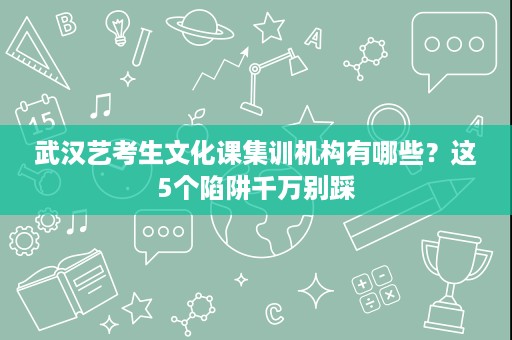 武汉艺考生文化课集训机构有哪些？这5个陷阱千万别踩