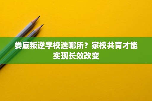 娄底叛逆学校选哪所？家校共育才能实现长效改变