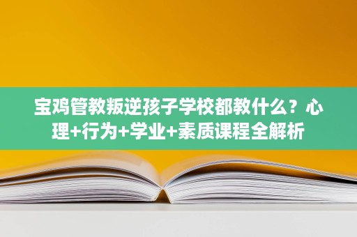 宝鸡管教叛逆孩子学校都教什么?心理+行为+学业+素质课程全解析 宝鸡管教叛逆孩子学校都教什么?心理+行为+学业+素质课程全解析